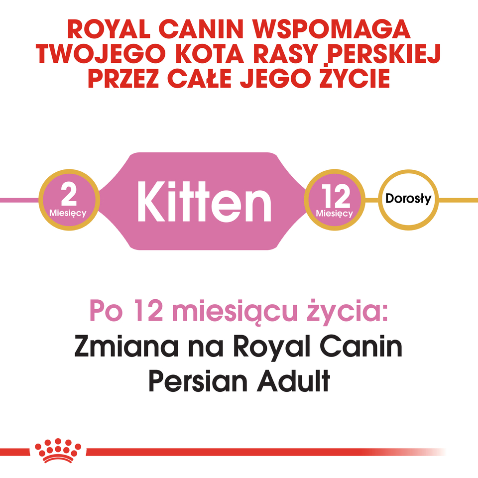 ROYAL CANIN Kitten persian 2 kg sausā barība kaķēniem līdz 12 mēnešu vecumam persiešu šķirnei