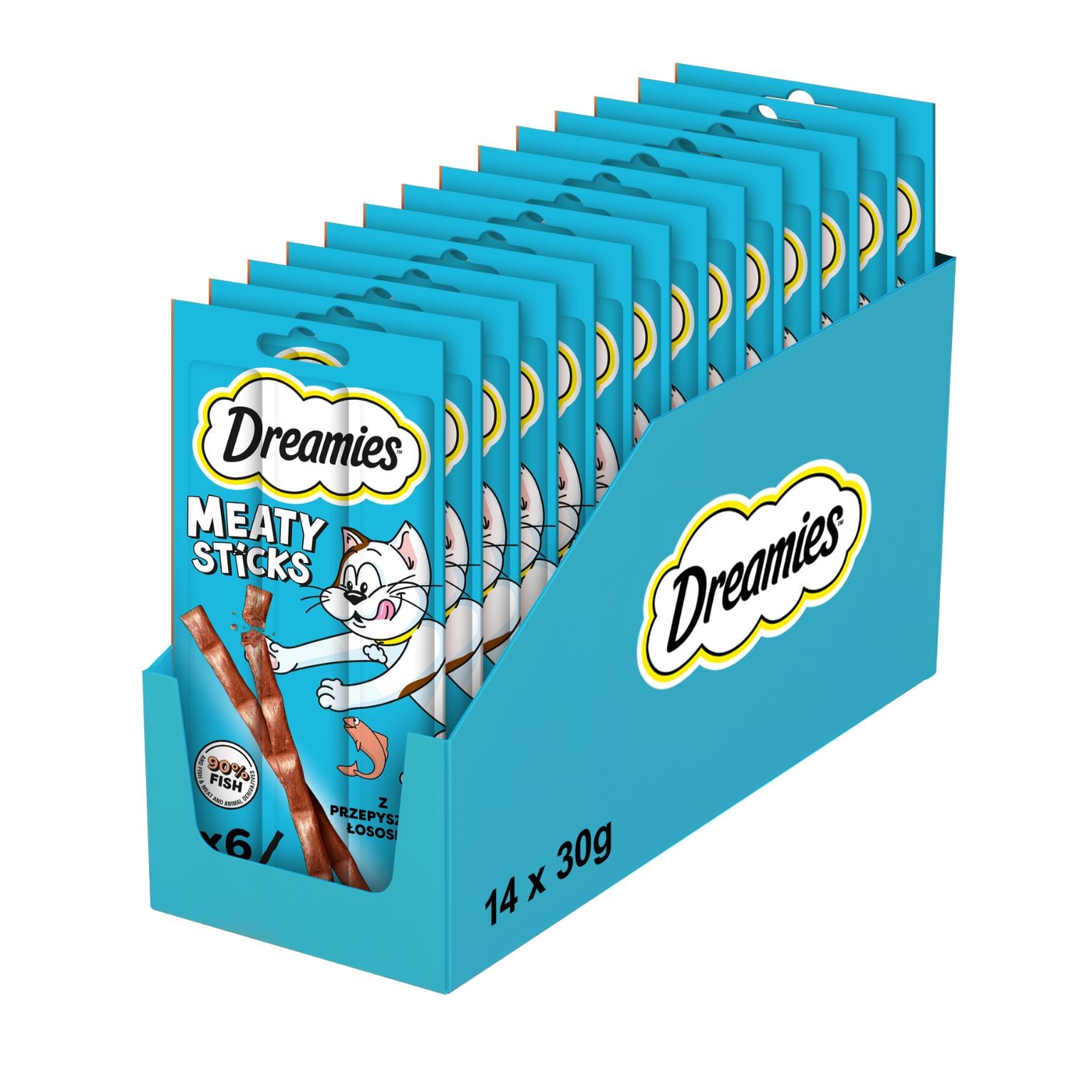 DREAMIES Gaļas nūjiņas ar gardu lasi
