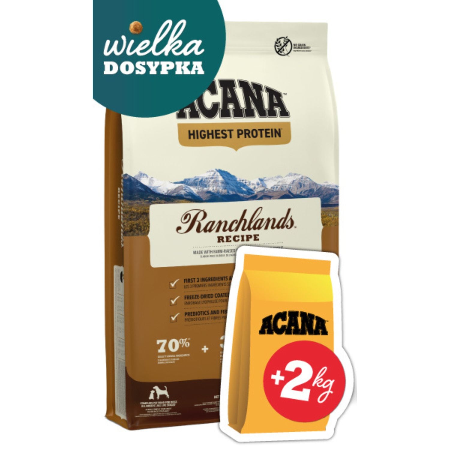 ACANA Highest Protein Ranchlands suņu barība