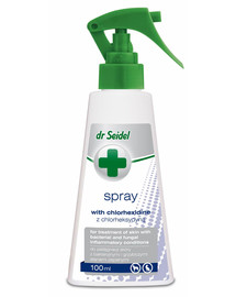 DR SEIDEL Spray z chlorheksydyną 100 ml do skóry z bakteryjnymi i grzybiczymi stanami zapalnymi