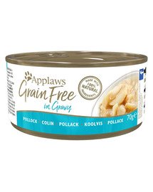 APPLAWS Cat Tin Grain Free Tuna in Gravy 12x(6x70g) Mitrā kaķu barība - tunča mērcē