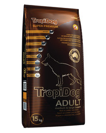 TROPIDOG Super Premium Adult M&L Lamb&Rice 15kg sucha karma dla psów dużych i średnich ras Jagnięcina i ryż