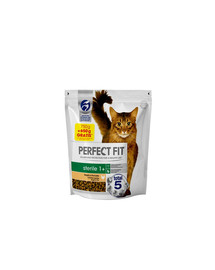 PERFECT FIT (Sterile 1+) 1,4 kg (750g + 650g) sausā kaķu barība sterilizētiem kaķiem, ar augstu vistas gaļas saturu