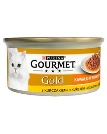 GOURMET Gold Sauce Delights su vištiena 24x85 g drėgnas maistas katėms