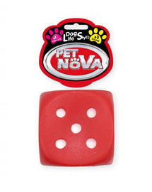 PET NOVA DOG LIFE STYLE Metamais kubs suņu rotaļlieta 6 cm, sarkans
