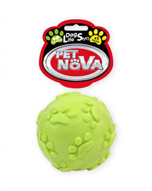 PET NOVA DOG LIFE STYLE bumba 6 cm ar skaņu, dzeltena, piparmētru garša