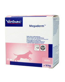 VIRBAC Megaderm 28x8 ml uztura bagātinātājs suņiem 10-30 kg, dzīvniekiem ar ādas problēmām