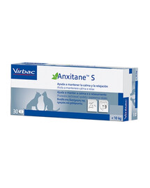 VIRBAC Anxitane S 30 Tabletes Stresa mazināšanas papildinājums suņiem un kaķiem līdz 10 kg