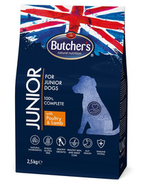 BUTCHER'S Functional Junior Dog Dry ar vistas un jēra gaļu, 2,5 kg