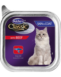 BUTCHER'S Classic Skin&Coat Cat ar liellopa gaļas pastēti 100 g