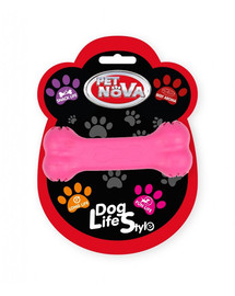 PET NOVA DOG LIFE STYLE Suņu rotaļlietu kauls 11 cm, rozā krāsā