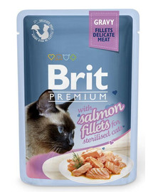 BRIT Premiumt Laša fileja mērcē, kastrētiem kaķiem 24 x 85 g