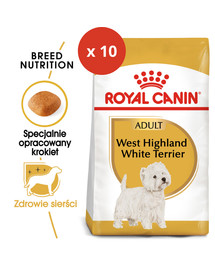 ROYAL CANIN West Highland baltais terjers/ pieaugušo suņu sausā barība 1,5 kg x 10