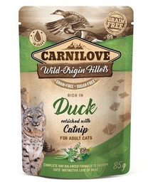 CARNILOVE Cat duck&catnip 24 x 85 g paciņas, ar pīli un kaķumētru, kaķiem