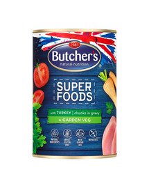 BUTCHER'S Superfoods Dog Tripe ar tītara gaļu un dārzeņiem 400 g
