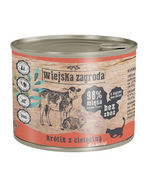 WIEJSKA ZAGRODA Kitten truša un teļa gaļas 200 g konservi kaķēniem