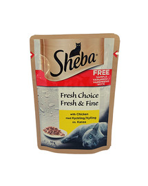 SHEBA Mini, barība ar vistas gaļu, 50 g paraugs