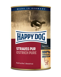 HAPPY DOG Pur Strauss konservi ar strausa gaļu 400 g