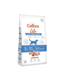 CALIBRA Dog Life pieaugušiem un vidēja lieluma suņiem ar vistas gaļu 12 kg