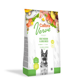 CALIBRA Dog Verve GF Adult Medium&Large Lasis un siļķe 12 kg vidējām un lielām šķirnēm