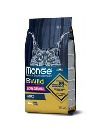 MONGE BWild Adult barība pieaugušiem kaķiem ar truša gaļu 1,5 kg