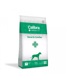 CALIBRA Veterinary Diet Dog Renal & Cardiac 12 kg suņiem ar nieru mazspēju, atbalsts sirds darbībai