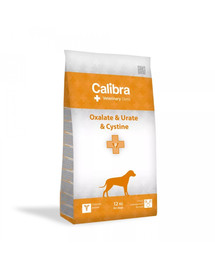 CALIBRA Veterinary Diet Dog Oxalate&Urate&Cystine 12 kg Pilnvērtīga diētiskā barība oksalātu, cistīna un urātu akmeņu mazināšanai.