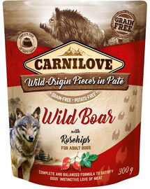 CARNILOVE Dog Paté Wild Boar with Rosehips 300 г влажный корм для собак Wild Boar with Rosehips