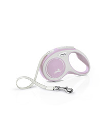 Automātiskā pavadiņa New Comfort S Tape 5 m rozā krāsā