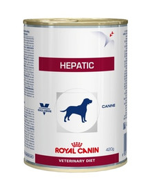 ROYAL CANIN Hepatic mitrā barība pieaugušiem suņiem ar aknu slimībām 12 x 420g