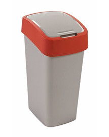CURVER Atkritumu tvertne FLIP BIN 50 L sudraba / sarkanā krāsā