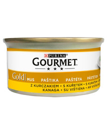 GOURMET Gold muss ar vistas gaļu 85 g mitrā kaķu barība