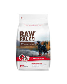 VETEXPERT Raw Paleo liellopu gaļa pieaugušiem lieliem suņiem 2,5kg