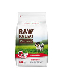 VETEXPERT Raw Paleo Beef puppy mini liellopu gaļa 2,5 kg maziem kucēniem