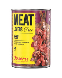 JOSERA Meatlovers Tīra liellopu gaļa 6x400g + vistas gaļa ar burkāniem 400g BEZMAKSAS