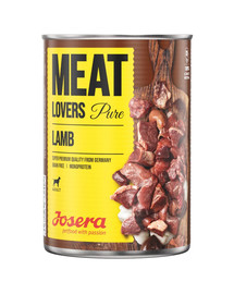 JOSERA Meatlovers Pure jēra gaļa 6x400g + Vistas gaļa ar burkāniem 400g BEZMAKSAS