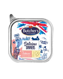 BUTCHER'S Classic Delicious Dinner kaķiem, Laša gabaliņi ar dillēm mērcē 100 g
