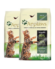 APPLAWS Dry cat Adult vištienos ir ėrienos maistas suaugusioms katėms 15 kg (2 x 7,5 kg)
