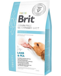 BRIT Veterinary Diets Dog Obesity 2 kg Veterinārā barība pieaugušiem suņiem ar lieko svaru un aptaukošanos