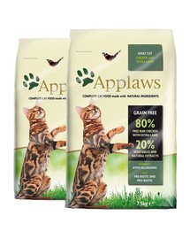 APPLAWS Dry cat Adult vištienos ir ėrienos maistas suaugusioms katėms 15 kg (2 x 7,5 kg)