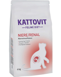 KATTOVIT Feline Diet NIERE/RENTAL diēta nieru/nieru mazspējas gadījumā 4 kg