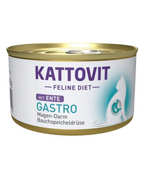 KATTOVIT Feline Diet Gastro ar pīli 85 g Gremošanas uzlabošanai.