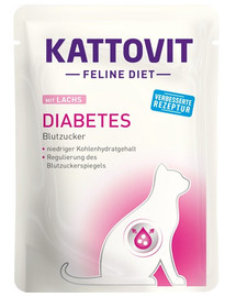 KATTOVIT Feline Diet diabēts, ar lasi 85 g