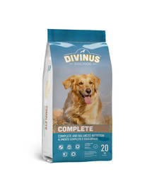 DIVINUS Pilnvērtīga barība ar vitamīniem un minerālvielām nedrošiem suņiem 20 kg