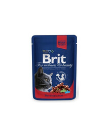 BRIT Premium Cat Adult paciņas mērcē kaķiem 24 x 100 g