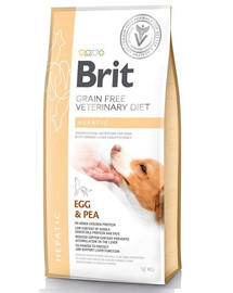BRIT Veterinary Diets Dog Hepatic 12 kg Veterināra barība bez graudaugiem pieaugušiem suņiem ar aknu mazspēju.