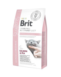 BRIT Veterinary Diets Cat Hypoallergenic kaķiem ar dermatoloģiskām/ kuņģa-zarnu trakta problēmām, ko izraisa negatīva reakcija uz barību (pārtikas alerģija/pārtikas nepanesamība)  2 kg