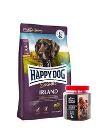 HAPPY DOG Supreme irland 12,5 kg + treniņu kārumi ar zaķu gaļu 300 g