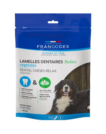 FRANCODEX RELAX lielās košļājamās lentes zobakmens un sliktas smakas noņemšanai 502,5 g/15 lentes