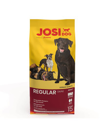 JOSERA JosiDog Regular Adult 15 kg Pilnvērtīga sausā barība suņiem ar paaugstinātu fizisko un garīgo aktivitāti un enerģijas patēriņu, bez lipekļa.